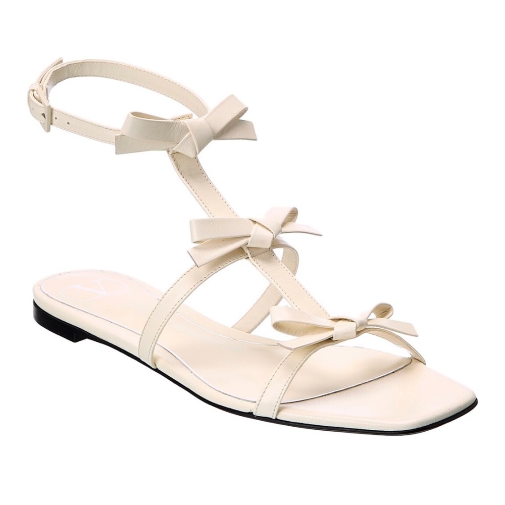 Valentino French Bows Leather Sandal